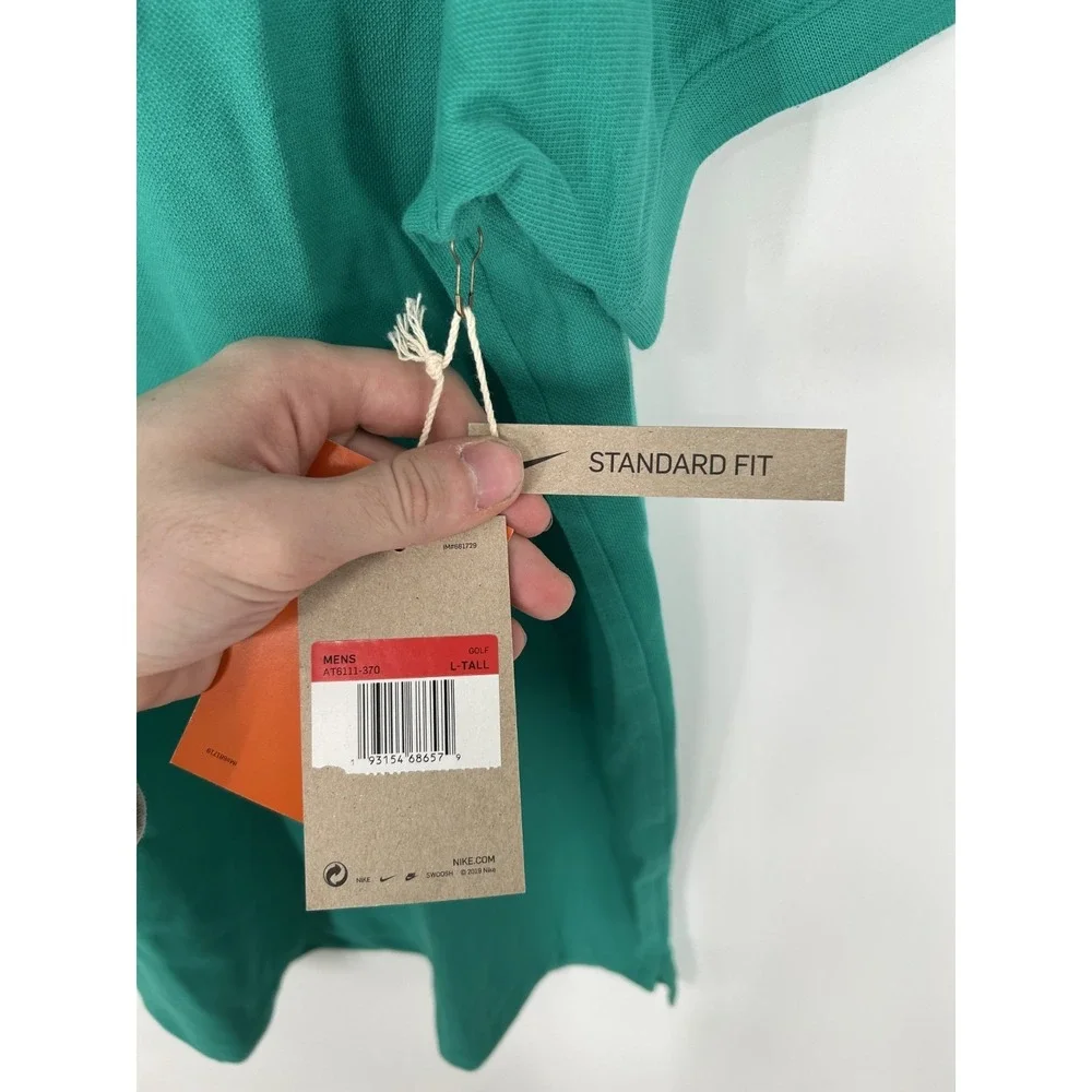 Nike Golf Polo Shirt Mens LT Large Tall Green Dri Fit Performance AT6111-370